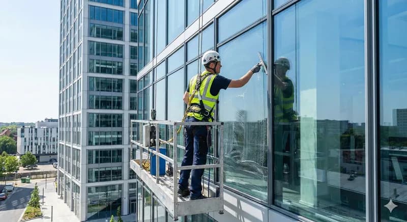 Glazenwasser maakt ramen schoon - vergelijk tarieven voor glazenwassen